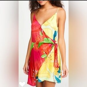 Farm Rio Mixed Garden Dress Floral Patch 
 Midi Size Large